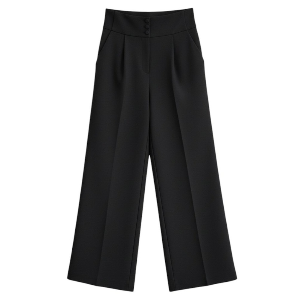 Express Womens Black Wide Leg High Waisted Pleated Dress Pants Size 6R Office